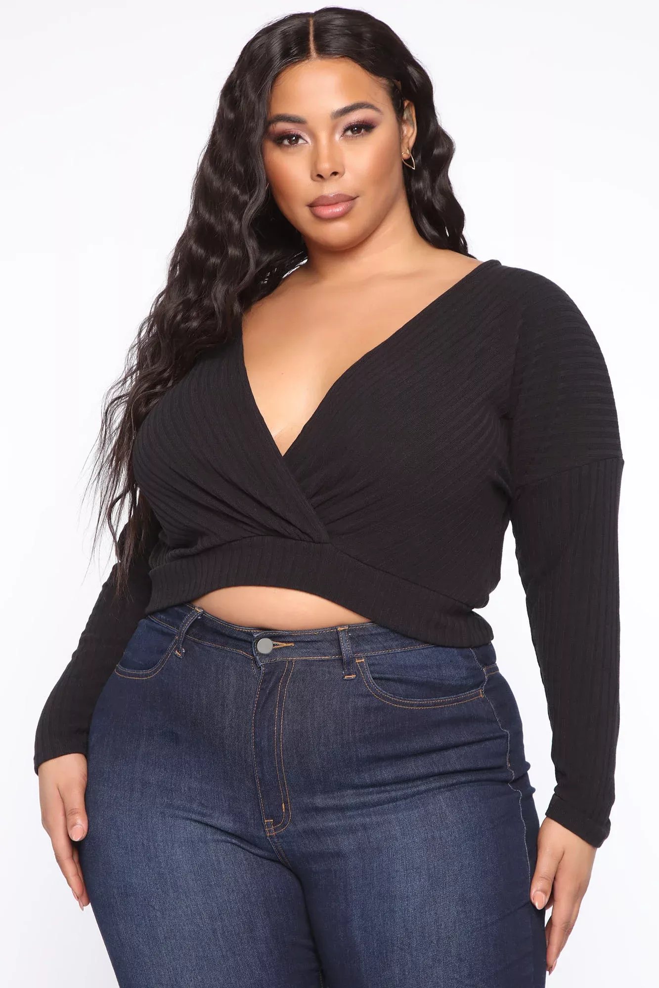 Too Too Hot Surplice Top - Black