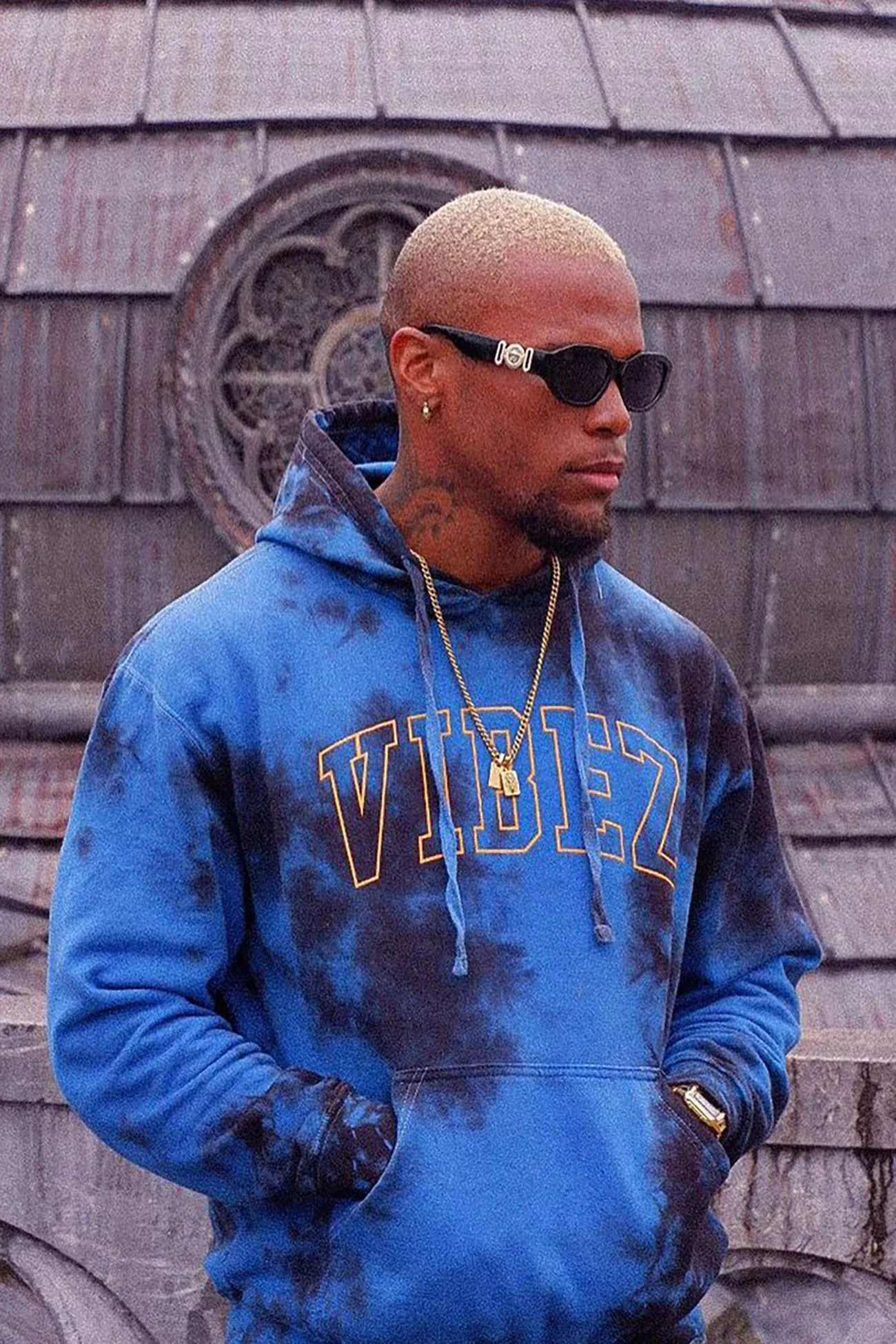 Vibez Tie Dye Hoodie - Blue/combo