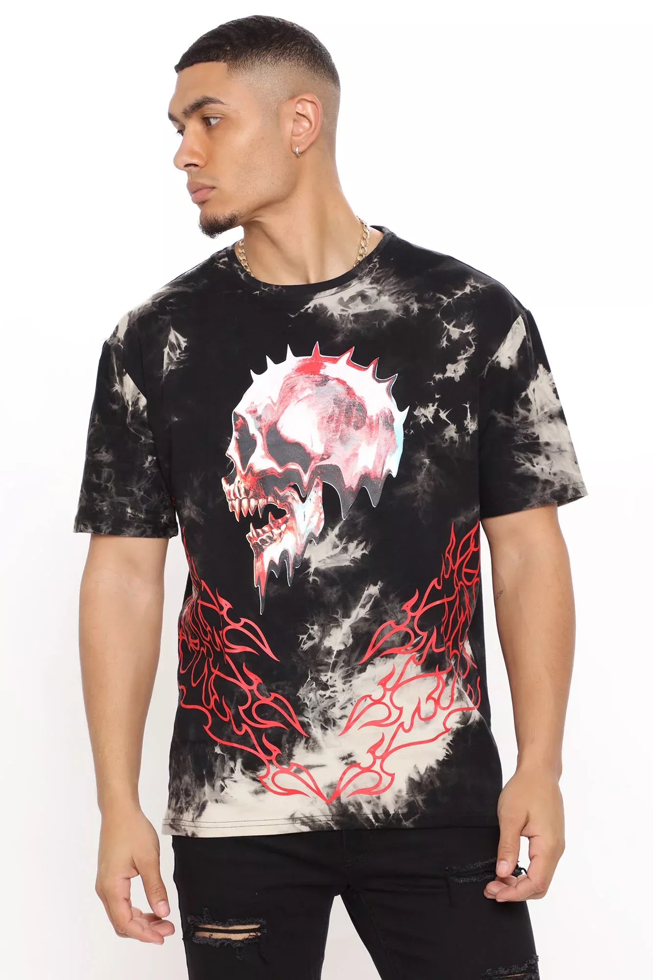 Vintage Skull Short Sleeve Tee - Black/combo