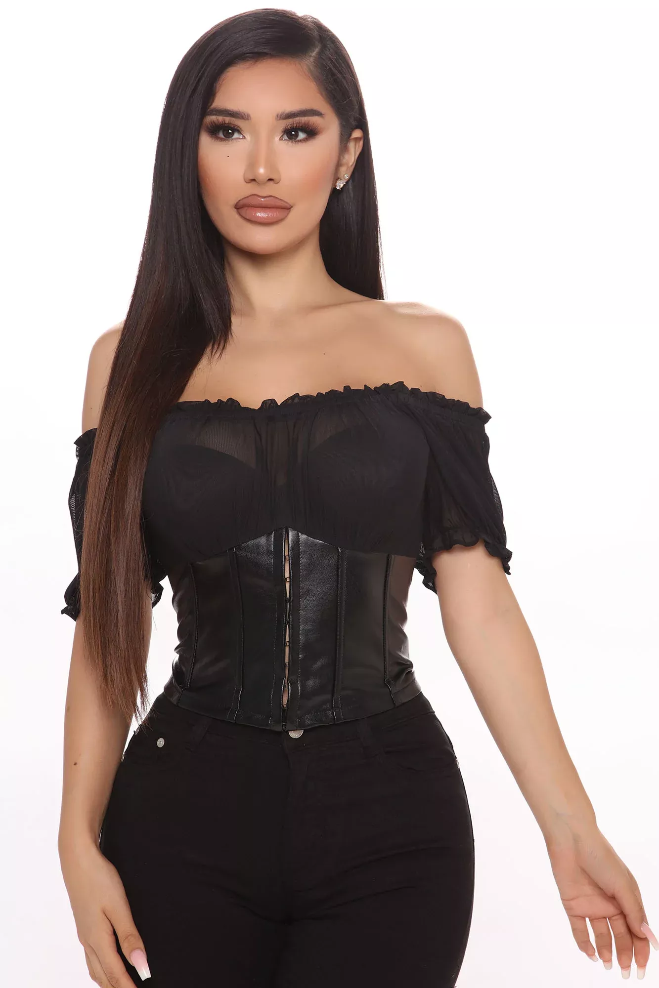 Vixen Darling Mesh Bustier - Black