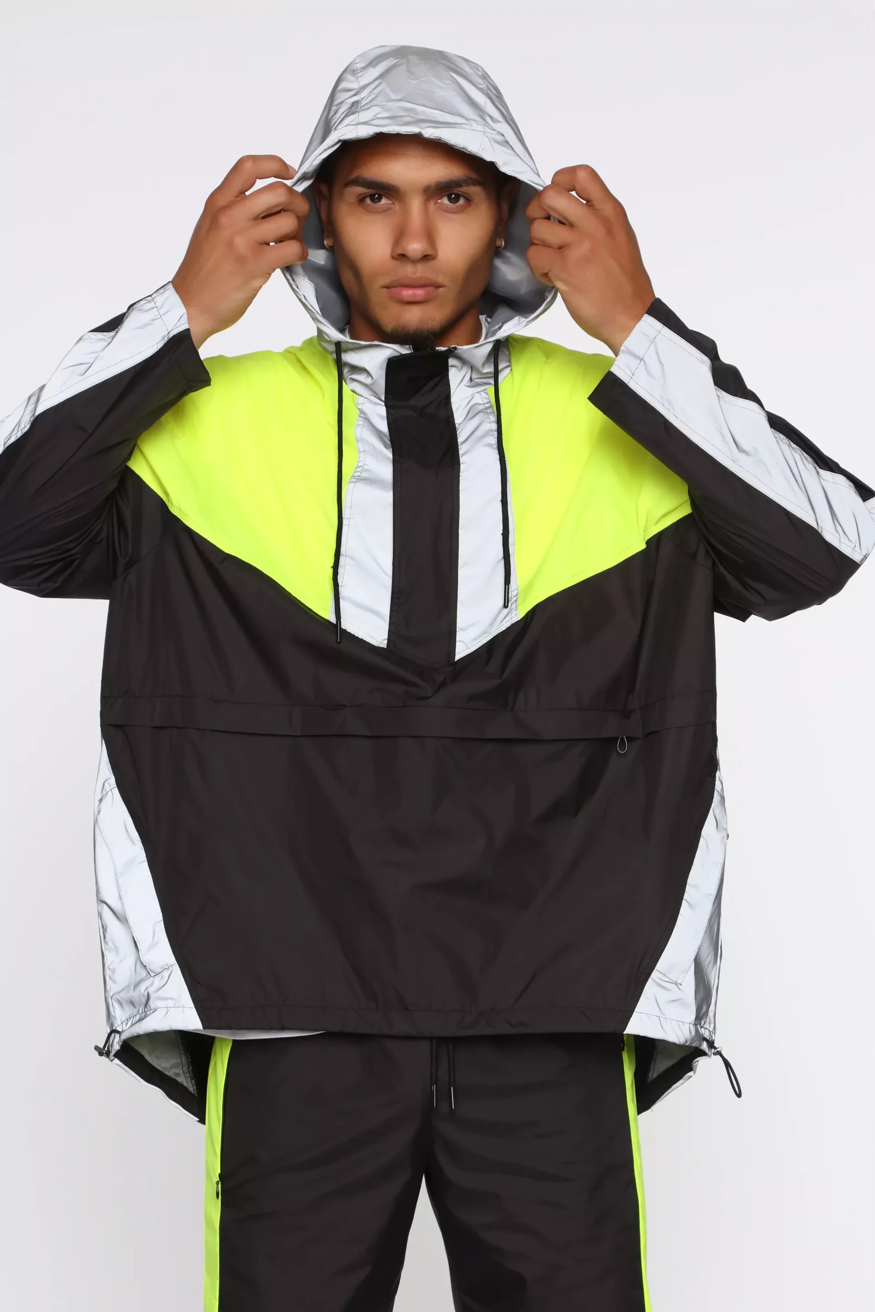 Walking Through The Rain Reflective Hoodie - Yellow/Combo