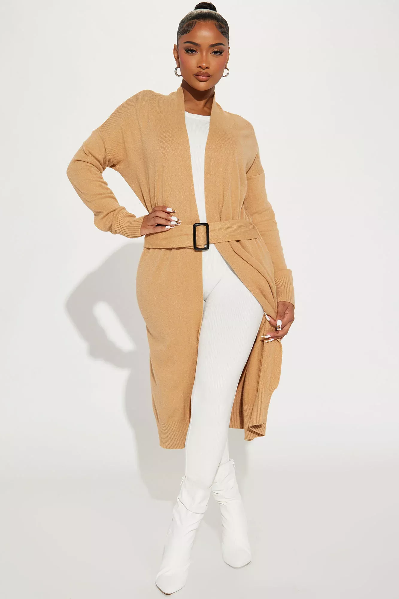 Warms Your Heart Sweater Duster - Taupe