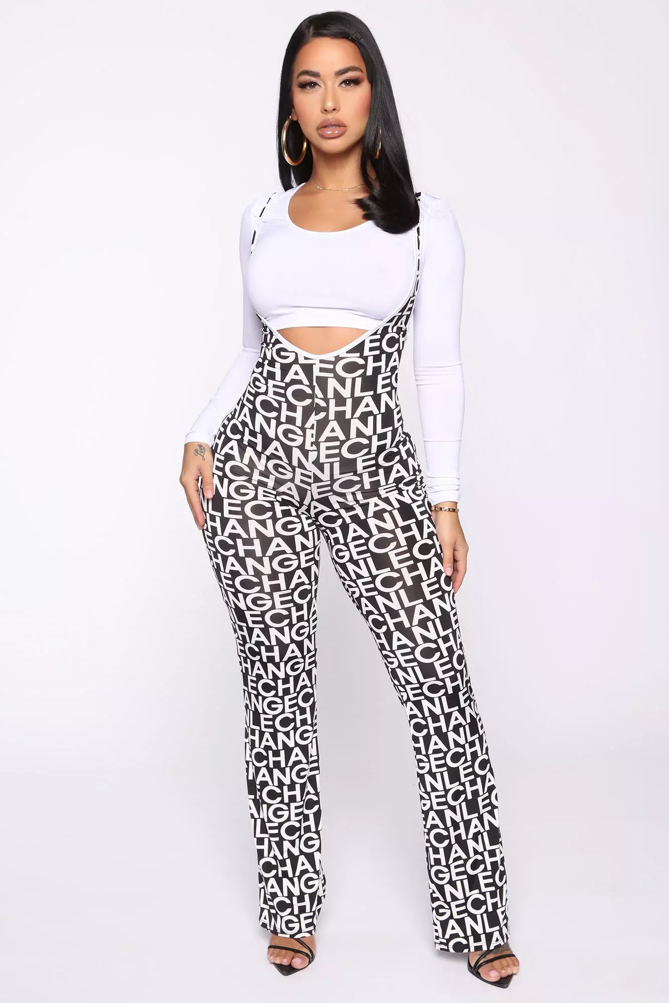 Watch Me Enter Jumpsuit - Black/White