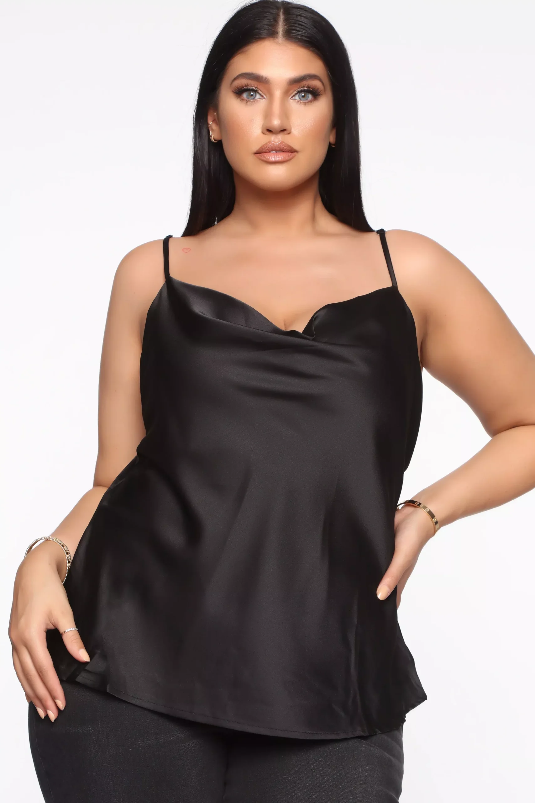 When You Need Me Cowl Neck Top - Black