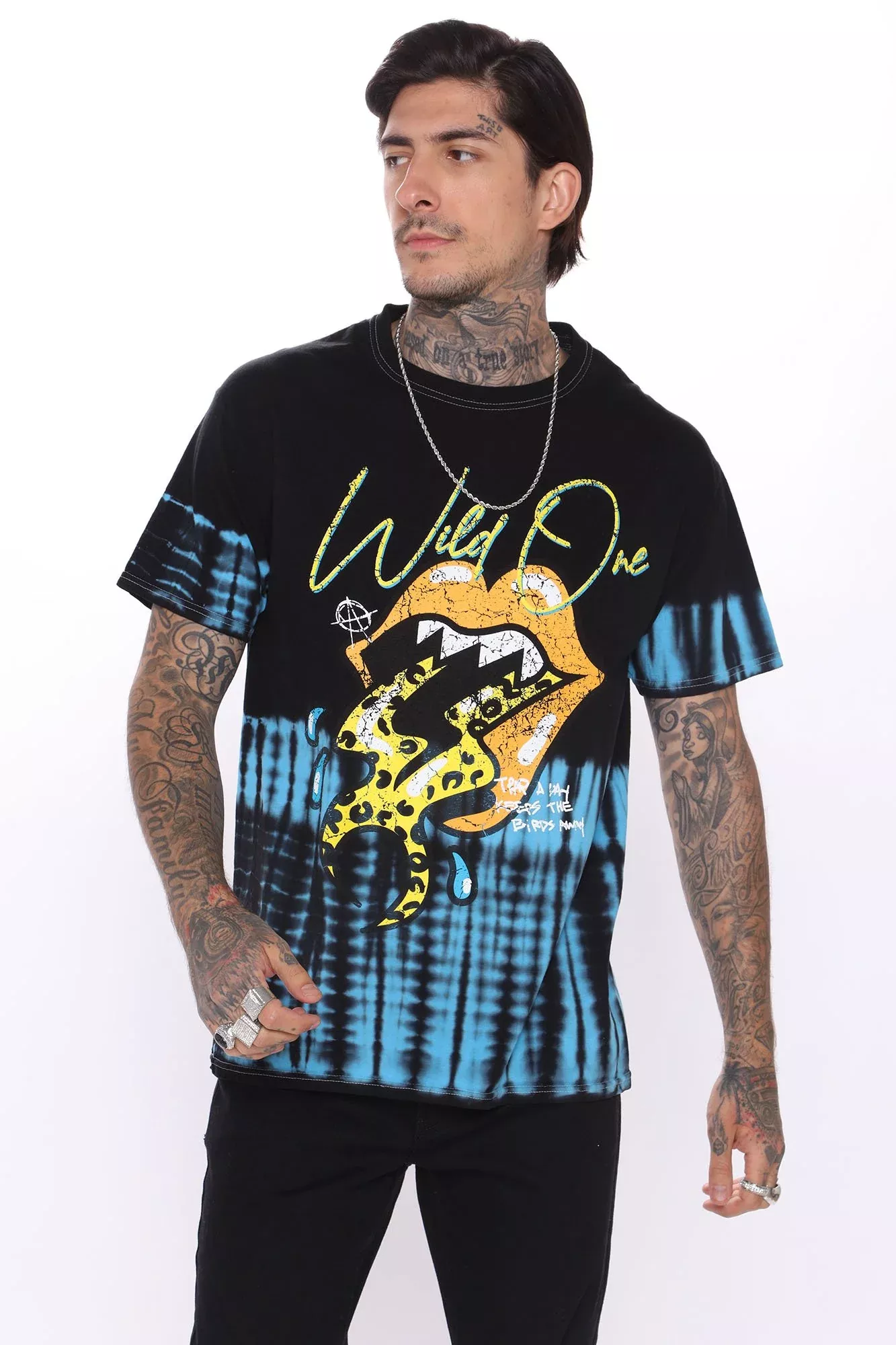 Wild One Tie Dye Short Sleeve Tee - Blue/combo
