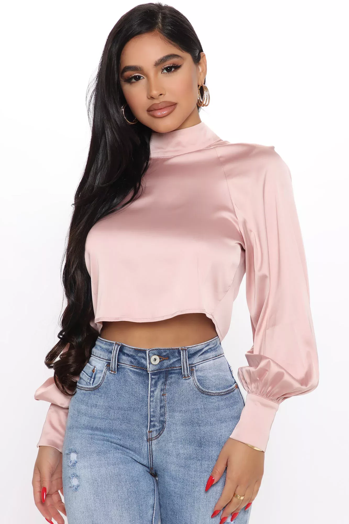 Wish You Well Cropped Blouse - Mauve