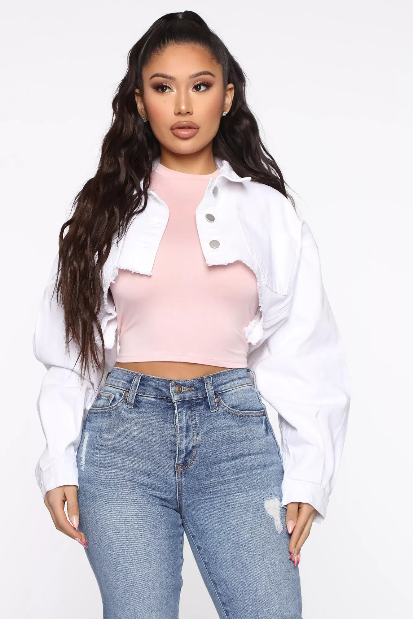 Won't Cut Me Off Denim Jacket - White