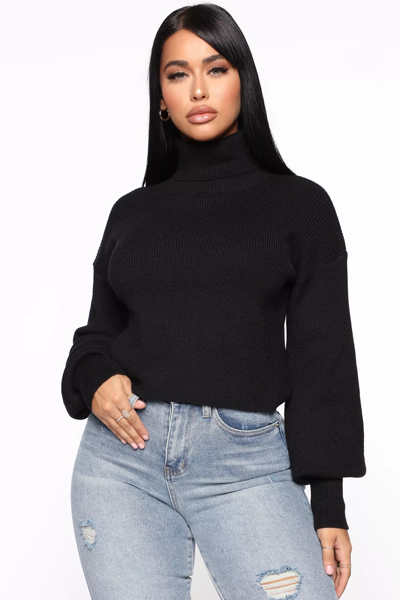 Won't Stop Loving You Turtleneck Sweater - Black