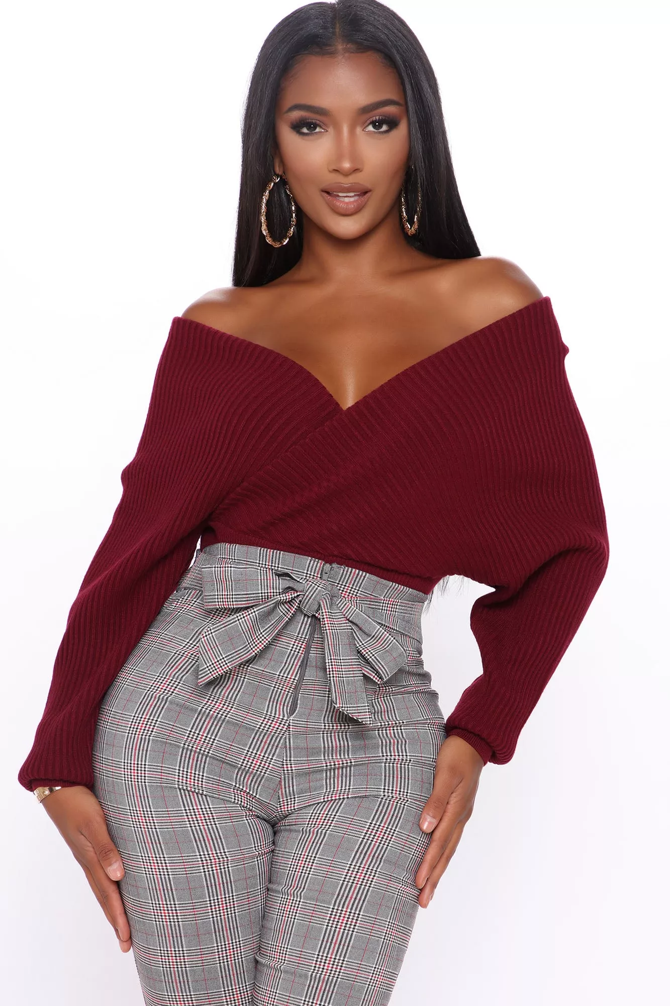 Wrapped Around My Finger Sweater - Burgundy