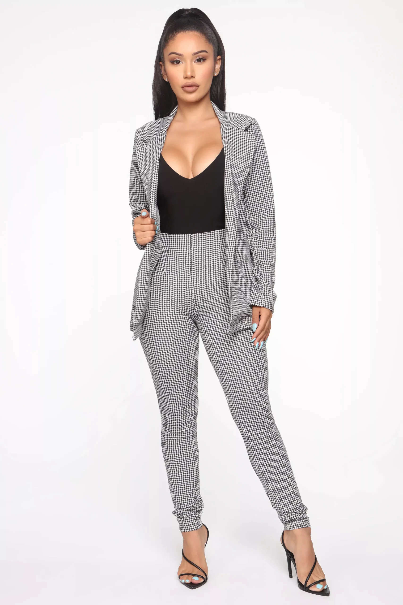 You Already Know Blazer Set - Black/combo