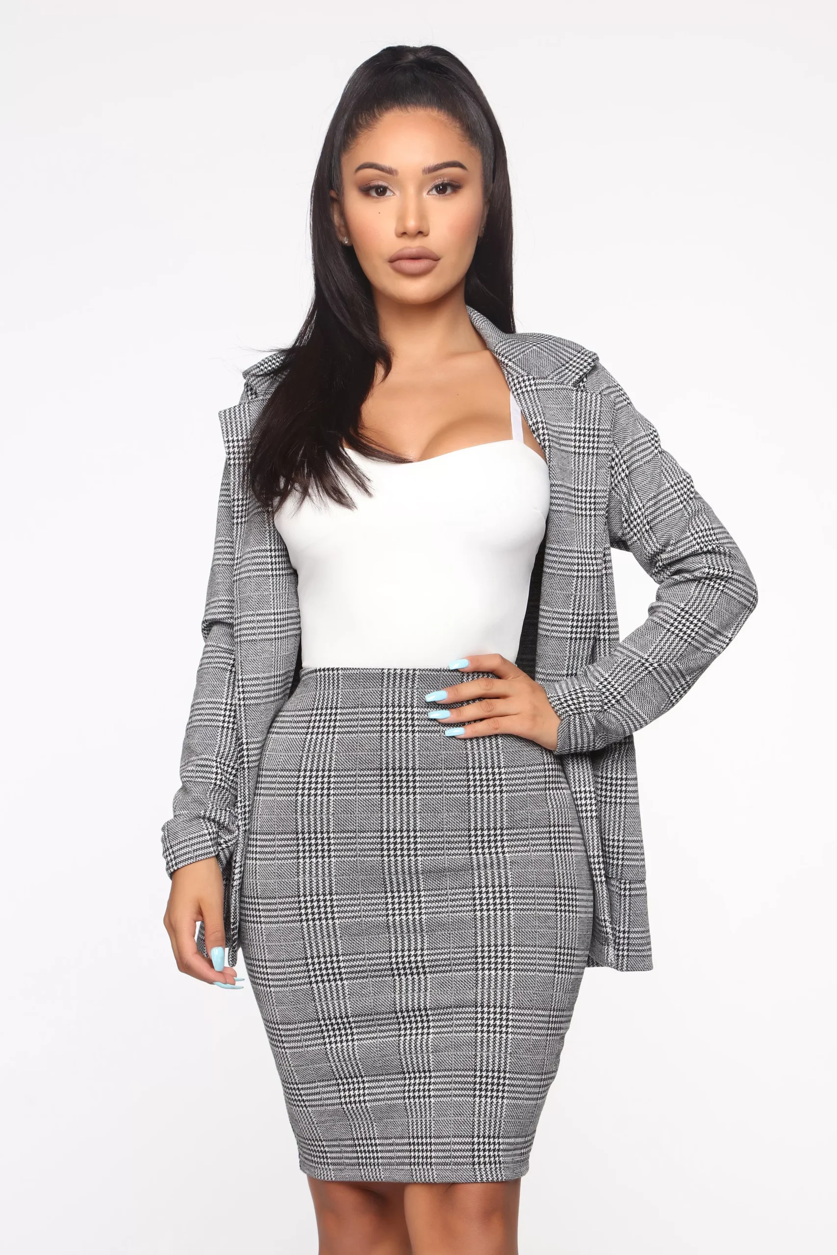 You Already Know Skirt Set - Black/White