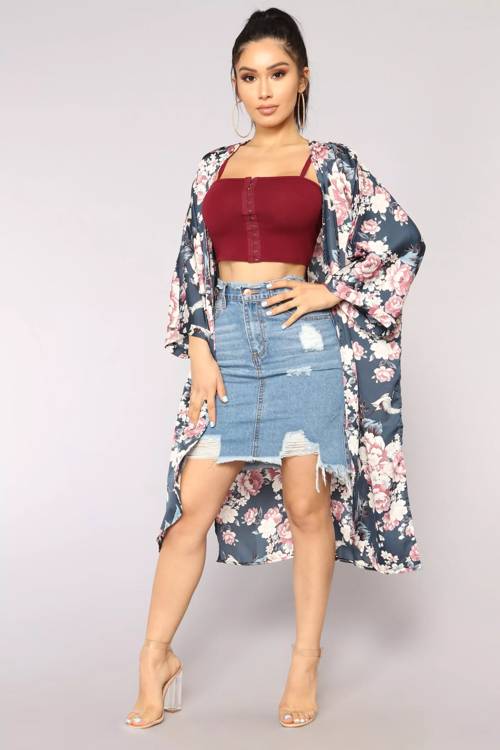 You Can Keep The Roses Kimono - Teal