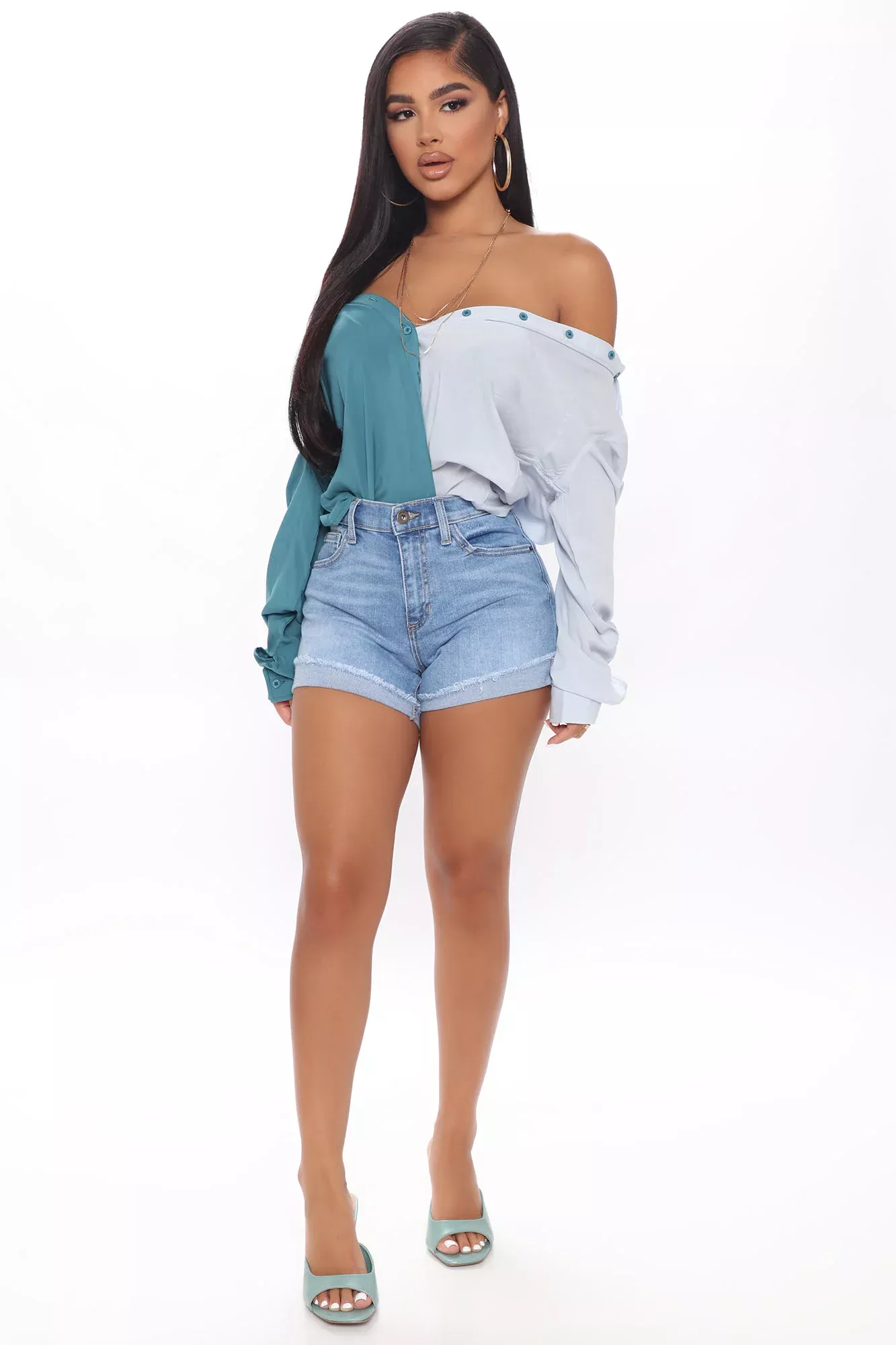 You Get Me Denim Shorts - Light Blue Wash