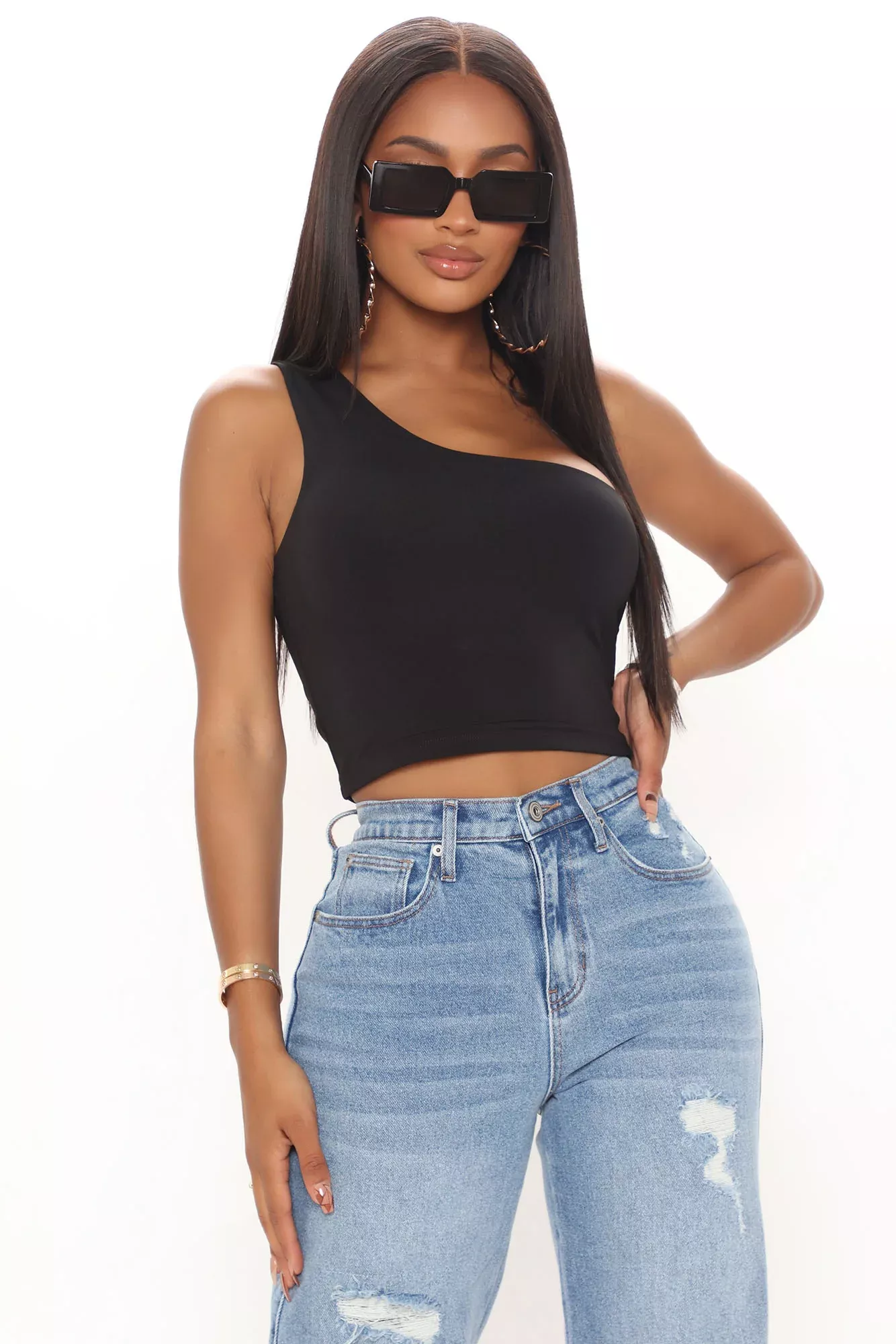 You're The Only One For Me Crop Top - Black