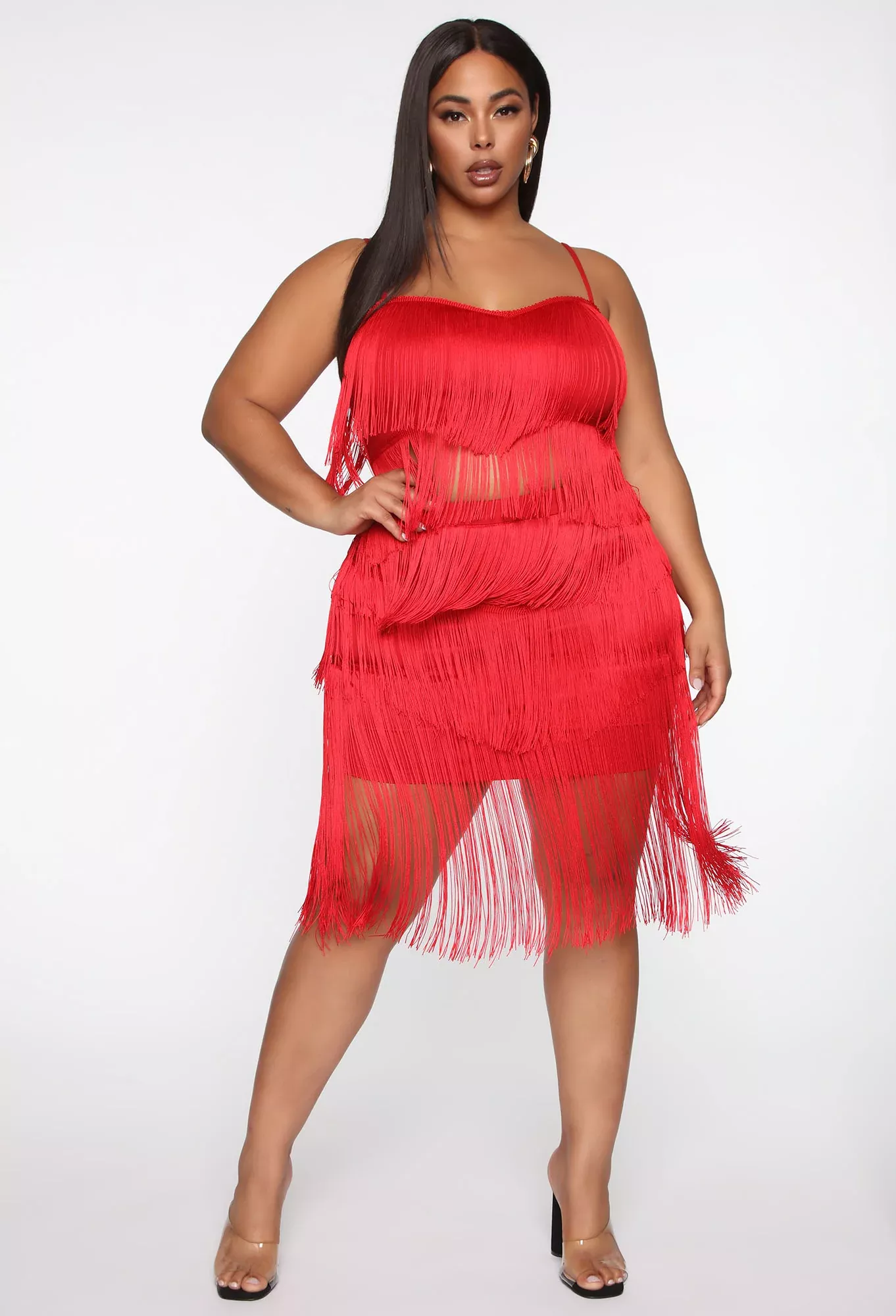 You Wanna Play Fringe Skirt Set - Red