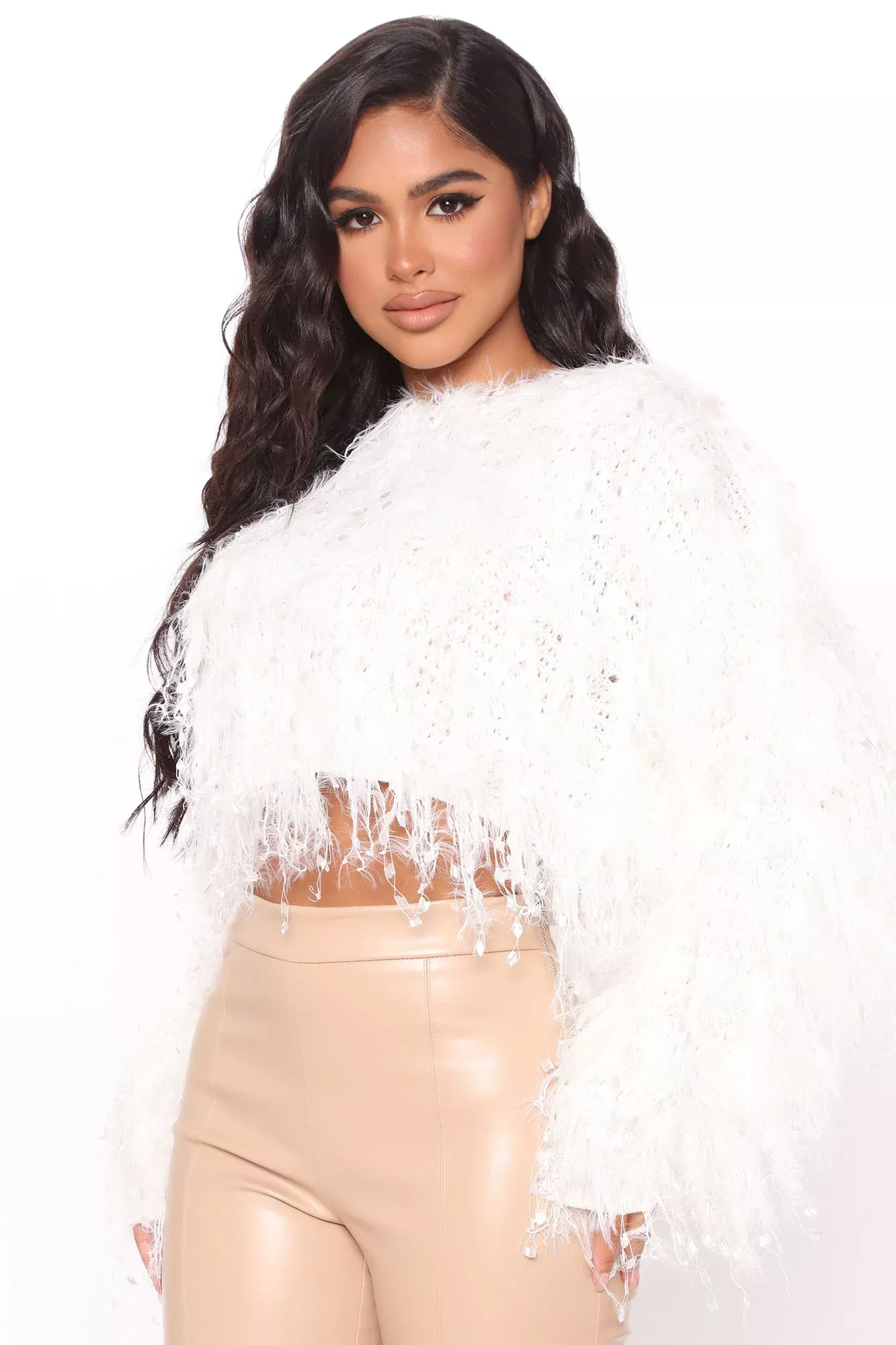 Your Favorite Party Crasher Shaggy Sweater - Off White