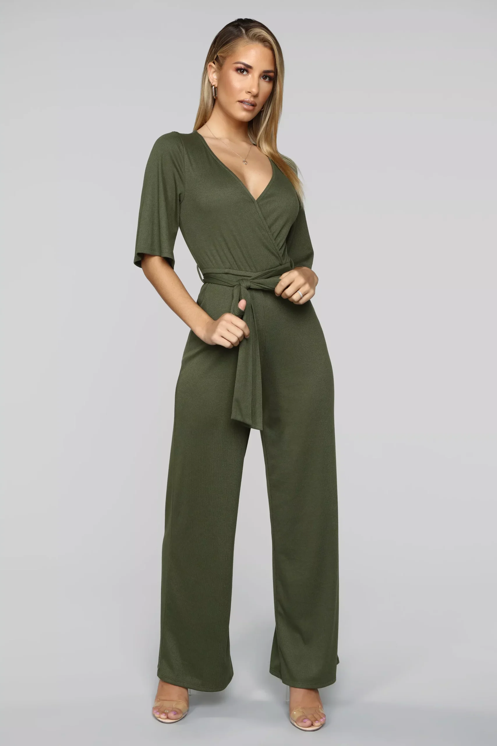Your Go To Ribbed Jumpsuit - Olive