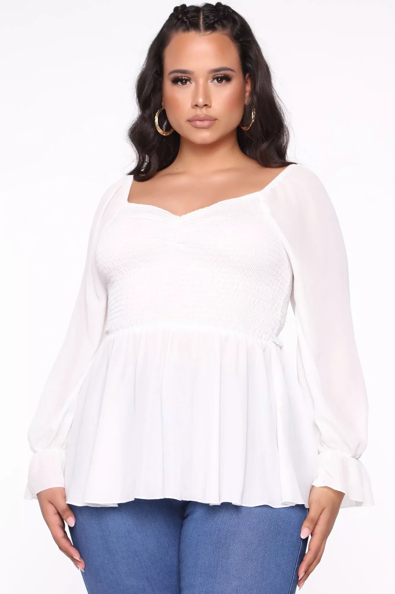 Your Sweetheart Smocked Top - Ivory