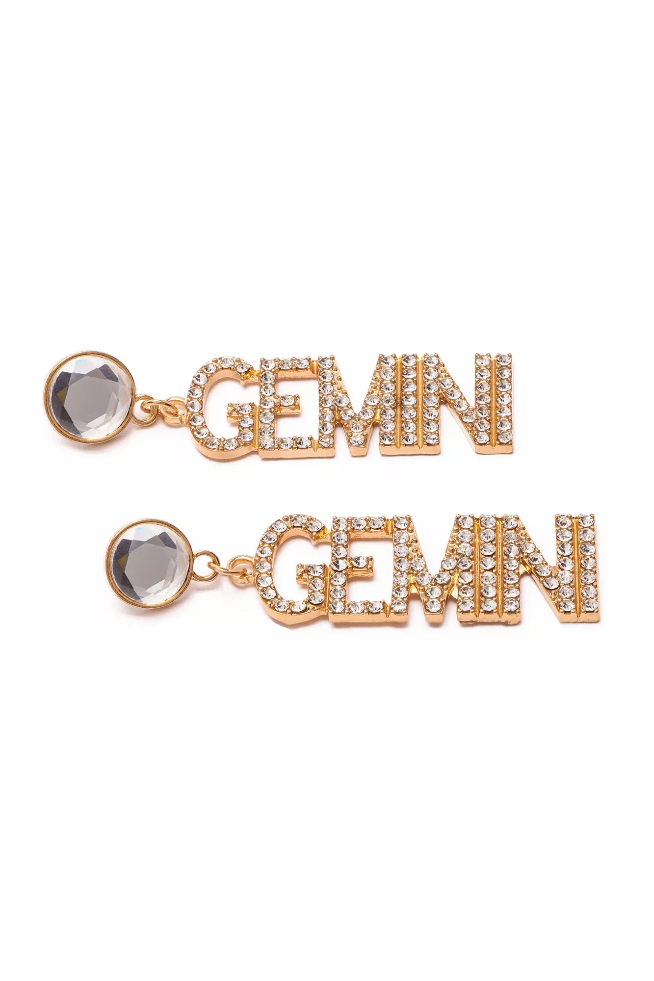 Zodiac Signs 'Gemini' Earrings - Gold
