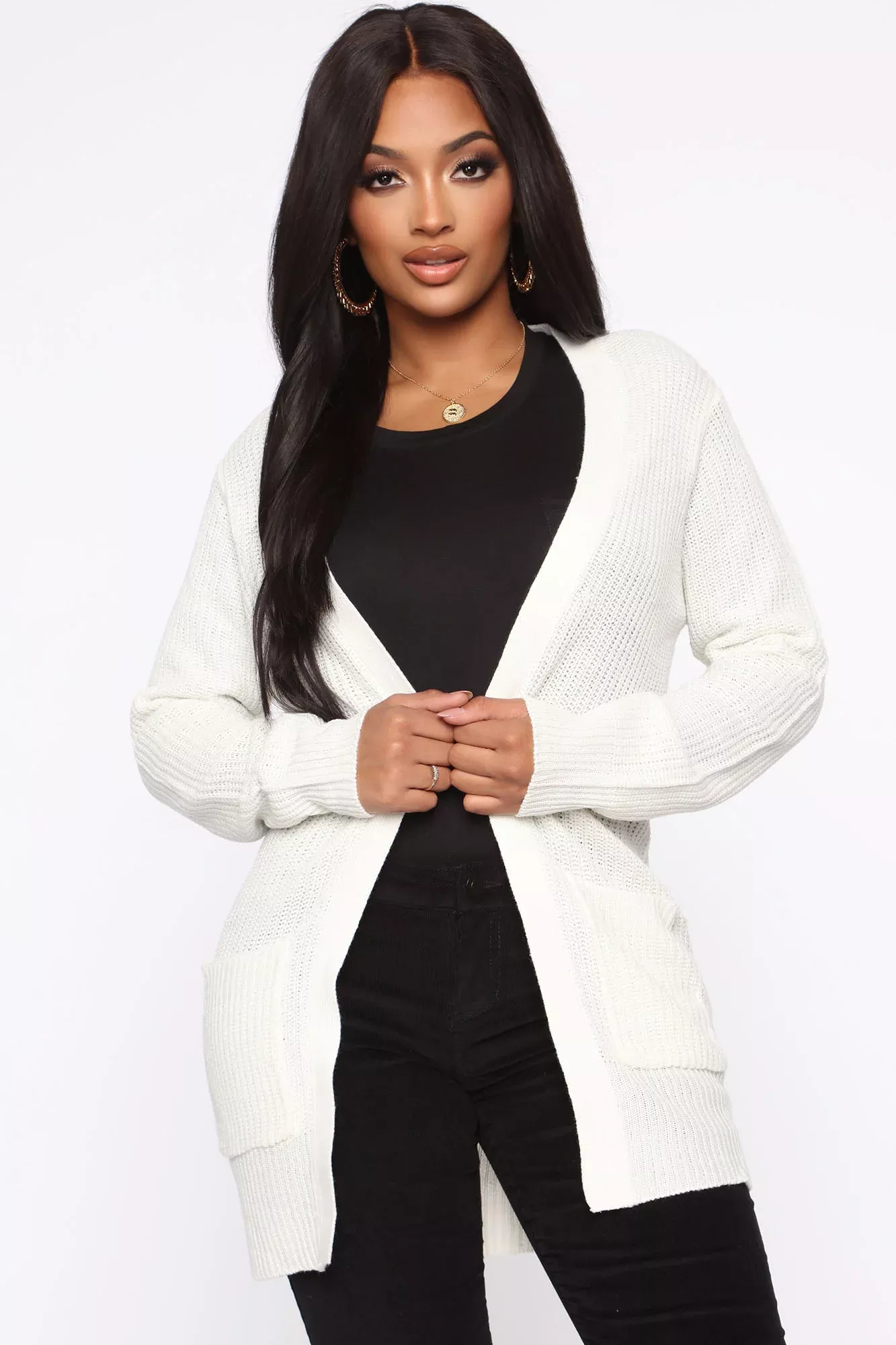 Zoe Two Pocket Cardigan - Ivory