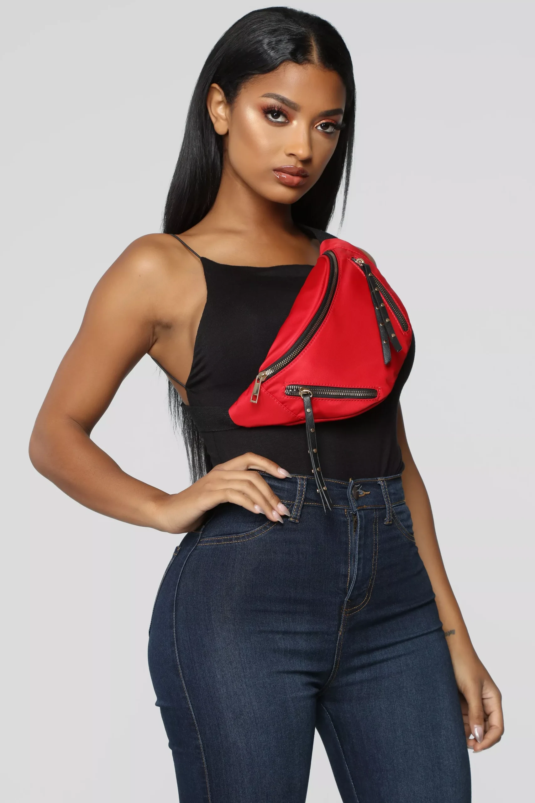 Zoey Nylon Fanny Pack - Red