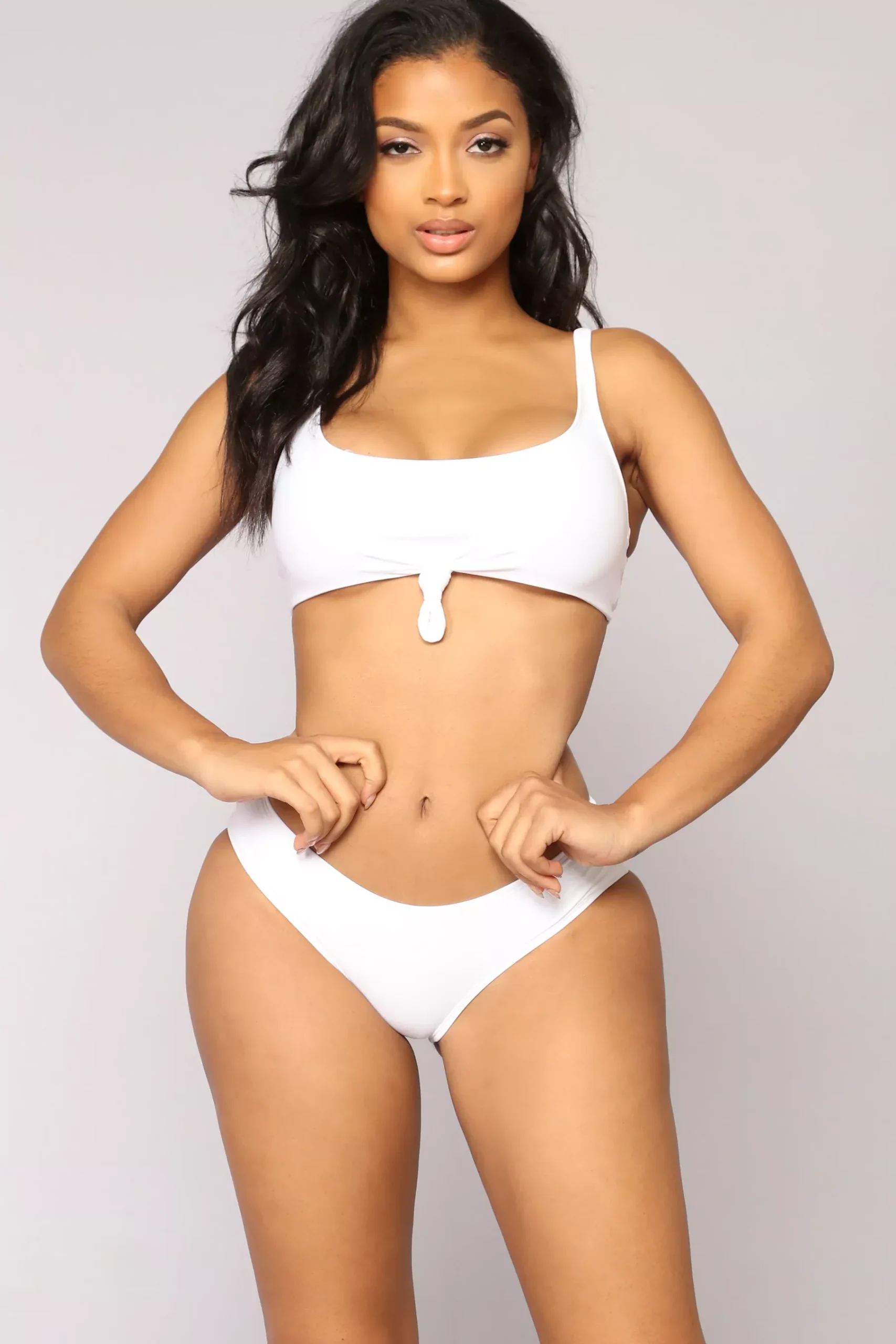Zoey Tie Front Bikini Set - White