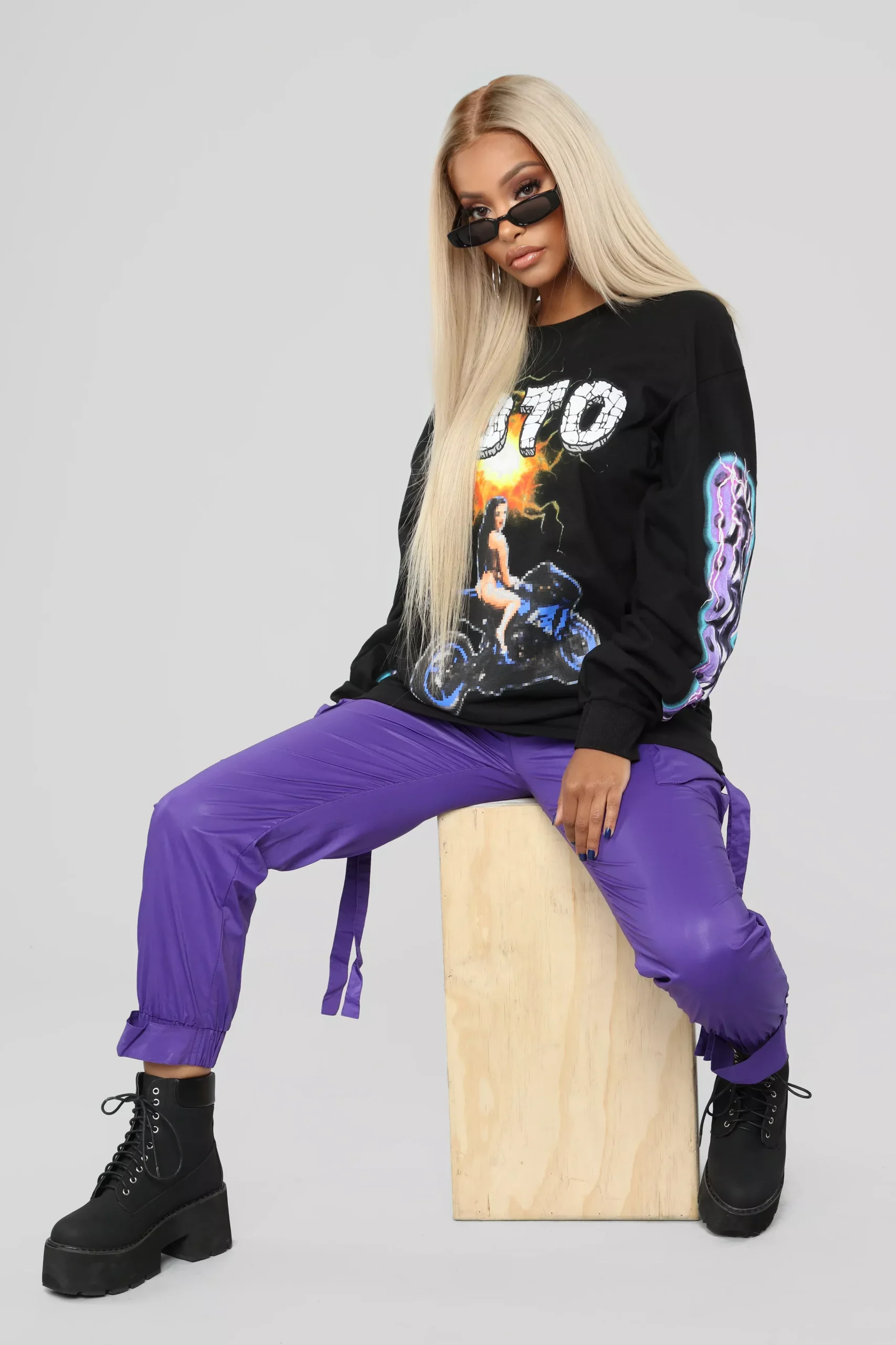 Zoie Cargo Pants - Purple